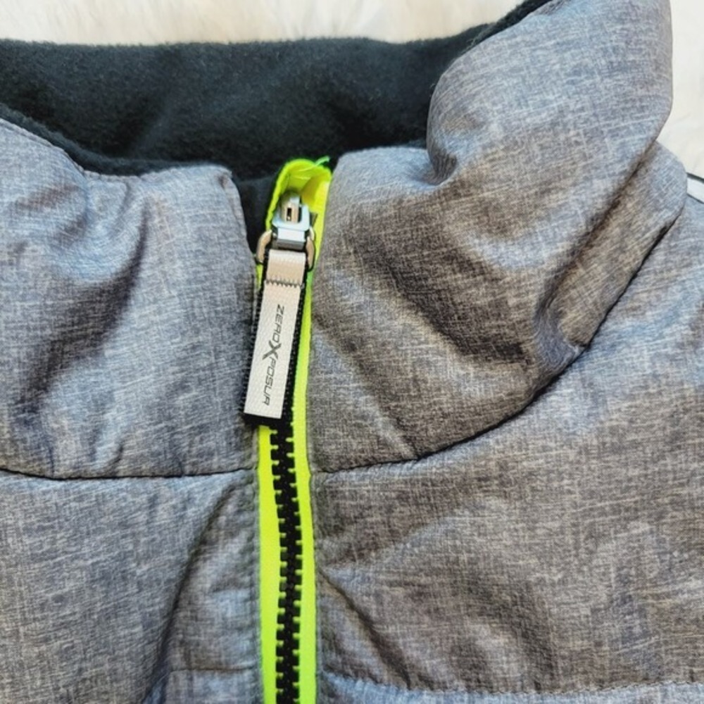 ZeroXposur Boys Puffer Jacket Gray Neon Zip Size XL 18 20 Winter Warm - Picture 6 of 9